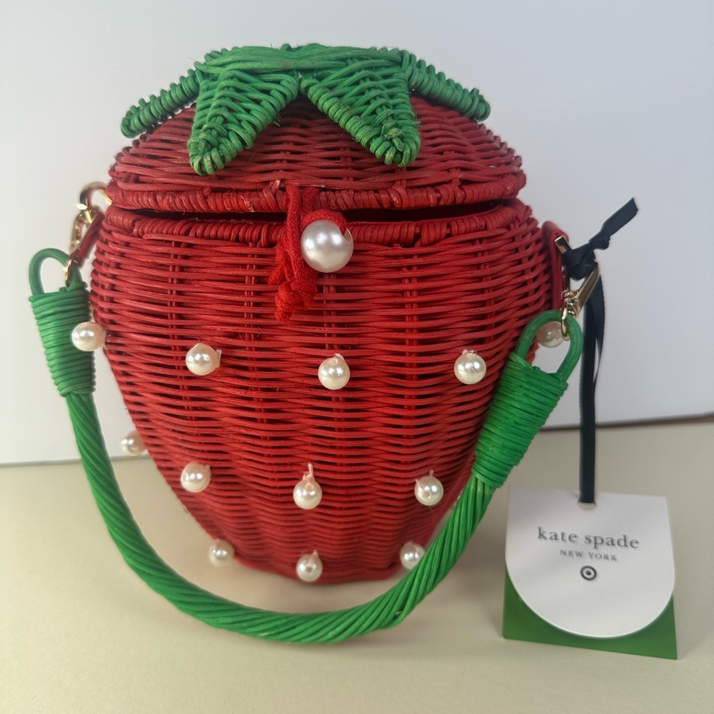 kate spade x Target Pearl Embellished Strawberry Basket Bucket Bag